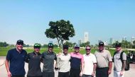 Jonathan Rea, WorldSBK riders and officials pose for a photograph during a visit to Doha Golf Club, yesterday. Picture: Instagram / @Jonathan_Rea
