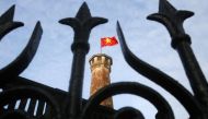 A Vietnamese national flag is seen at the Flag Tower of Hanoi in Hanoi, November 13, 2014. Reuters / Kham