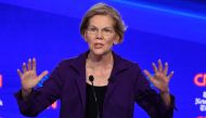 Elizabeth Warren speaks at fourth Democratic primary debate of the 2020 presidential campaign season co-hosted by The New York Times and CNN at Otterbein University in Westerville, Ohio, October 15, 2019.  AFP / Saul Loeb