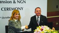 Ghada Philip El Rassi (left) and Inanc Erol during the MoU signing ceremony.