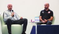 Qatar football team coach Felix Sanchez (right) taking part in the 4th ‘Association of Sports Institutes in Asia’ (ASIA) congress at Aspire Academy yesterday. 