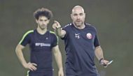 Qatari players taking part in a practice session under the watchful eyes of coach Felix Sanchez in Doha as they prepare for an international friendly against Singapore and the second round of 2022 FIFA World Cup & AFC Asian Cup 2023 Joint Qualifiers again