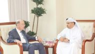 H E Ali bin Ahmed Al Kuwari, Minister of Commerce and Industry, holding discussions with Wilbur Ross, the US Secretary of Commerce, in Doha.
