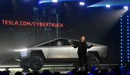 Tesla CEO Elon Musk unveils the Cybertruck at the TeslaDesign Studio in Hawthorne, Calif. The cracked window glass occurred during a demonstration on the strength of the glass. Nov 21, 2019. Robert Hanashiro-USA TODAY