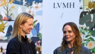 English fashion designer Stella McCartney and Louis Vuitton Executive vice president Delphine Arnault on September 25, 2019 at LVMH headquarters in Paris. AFP / Eric Piermont