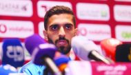 Qatari skipper Hassan Al Haydos speaks during a press conference held in Doha yesterday ahead of the 24th Arabian Gulf Cup.
