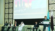 The Ambassador of Kazakhstan to Qatar, Askar Shokybayev, delivering the opening speech at the investment seminar ‘Kazkhstan as an attractive economy and investment destination’ held at  InterContinental Hotel in Doha yesterday. Others seated from left are
