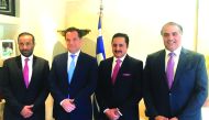 Sheikh Khalifa bin Jassim Al Thani (second right) and other dignitaries during the meeting in Greece.