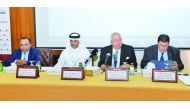 Dr Sheikh Thani bin Ali Al Thani (second left), Qatar International Center for Conciliation & Arbitration (QICCA) Board Member for International Relations at Qatar Chamber, and other participants at a seminar on Public-Private Partnership (PPP) held at QC