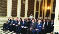 Reem Al Mansoori (third right), Assistant Undersecretary of Digital Society Development Sector at the Ministry of Transport and Communications (MoTC); Franck Gellet (fourth right), the French Ambassador to Qatar, and other dignitaries sitting with the mem