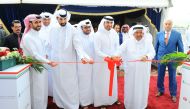 Sheikh Mohammed bin Faisal Al Thani, Chairman of Optimized Holding, formally opening the factory yesterday.