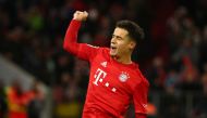 Philippe Coutinho celebrates scoring their third goal . Allianz Arena, Munich, Germany .December 14, 2019/ REUTERS

