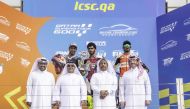 Podium winners from Race One of the QSTK Championship at Losail International Circuit