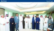 Minister of Commerce and Industry, H E Ali bin Ahmed Al Kuwari (centre), Qatar Businessmen Association Chairman, Sheikh Faisal bin Qassim Al Thani (sixth right); QBA First Deputy Chairman, Hussein Al Fardan (fifth right); QBA Secretary General, Issa Abu I