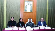 Abdul bin Rahman Abdulla Al Ansari (second right), Board Member of Qatar Chamber, with other officials announcing the winners of  “2019 Best Innovative Entrepreneurs’’ at QC headquarters, yesterday.