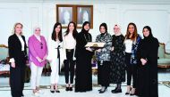 Qatar Chamber Board Member and Chair of Qatar Businesswomen Forum, Ibtehaj Al Ahmadani (centre) with a delegation of Turkish businesswomen during a meeting in Doha yesterday.