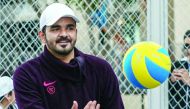 The President of Qatar Olympic Committee (QOC), H E Sheikh Joaan bin Hamad Al Thani participating in the National Sport Day activities yesterday. Picture: Twitter / @QatarNewsAgency