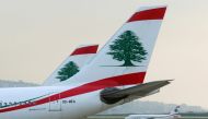 Lebanese Middle East Airlines (MEA) planes are pictured at the tarmac of Beirut international airport, Lebanon February 16, 2020. REUTERS/Mohamed Azakir