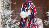 A model presents a creation by Thom Browne during the Women's Fall-Winter 2020-2021 Ready-to-Wear collection fashion show in Paris, on March 1, 2020. AFP / Francois Guillot
 