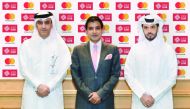 FROM LEFT: Jamal Abdullah Al Jamal (left), Deputy CEO, QIIB; Somu Roy, General Manager, Qatar, Kuwait and Iraq, Mastercard; and Omar Abdulaziz Al-Meer, Chief of Business Development, QIIB during the formal announcement of the launch of the QIIB Points Por