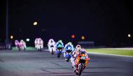 Moto3 riders in action at the Losail International Circuit