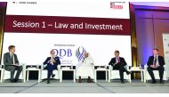 FROM LEFT: Moderator Angus Scott, beIN Sport; Mathieu R Faupin, Senior Legal Consultant and Head of International Department, Al Sulaiti Law Firm; Hamad Rashid Al Naimi, Manager, Investor Relations, Investment Promotion Agency; Alpesh Patel, Ministerial a