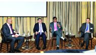 FROM LEFT: Ahmad Anani, Partner and Head of Qatar Office, Addleshaw Goddard; Haithem Al Katerji, CEO, Al Rayan Investment; Venkatesh Krishnaswamy, Senior Advisory Partner, KPMG; and Dr Kamal Abdallah, Managing Partner, Vita F & B Capital; during the panel