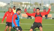 Al Rayyan's players during a training session ahead of ‘Qatar Clasico’. 