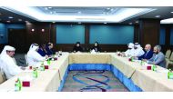 Qatar Chamber’s Health Committee members reviewing the efforts taken by the private sector to combat COVID-19. 