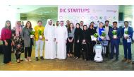 The senior officials from the Ministry of Transport and Communications; Digital Incubation Center, and other officials, with the 27 graduating digital startup companies at a ceremony in Doha recently.