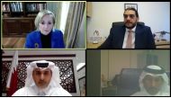 The Minister of Municipality and Environment H E Engr. Abdullah bin Abdulaziz bin Turki Al Subaie (below left) and other dignitaries, including Ambassador Anne Patterson (above left), President of the US-Qatar Business Council, during the webinar, yesterd
