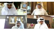 A screen grab of Qatar Chamber board members, senior officials and prominent Qatari businessmen who participated at the Chamber's general assembly held yesterday through a video conference.