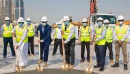 Ceremonial concrete pouring launching of construction works at Gewan Island