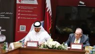 QICCA Board Member for International Relations, Dr Sheikh Thani bin Ali Al Thani (left), and Director of Excellence Center for Training and Consulting, Dr Farid Al Sahn, signing the agreement at a ceremony in Doha, recently.  