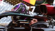 Mercedes' Lewis Hamilton celebrates after winning the race Pool via REUTERS/Jennifer Lorenzini