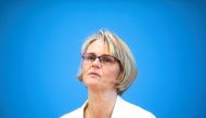 German Education Minister Anja Karliczek attends a news conference about a program to support the development of a coronavirus disease (COVID-19) vaccine in Berlin, Germany, September 15, 2020. Markus Schreiber/Pool via REUTERS