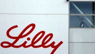 The logo of Lilly is seen on a wall of the Lilly France company unit, part of the Eli Lilly and Co drugmaker group, in Fegersheim near Strasbourg, France, February 1, 2018. 2018. REUTERS/Vincent Kessler/File Photo
