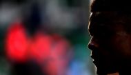 Hertha Berlin's Colombian forward Jhon Cordoba reacts after the German first division Bundesliga football match Werder Bremen v Hertha Berlin in Bremen on September 19, 2020.   AFP / Patrik STOLLARZ