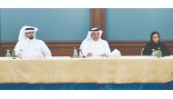Qatar Chamber’s (QC) board member and head of the 'Food Security and Environment Committee' at QC, Mohamed bin Ahmed Al Obaidli (centre), and other officials during the meeting which was also participated by owners and senior officials of companies workin