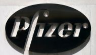 A sign is pictured outside Pfizer Headquarters in the Manhattan borough of New York City, New York, U.S., July 22, 2020. REUTERS/Carlo Allegri/File Photo/File Photo