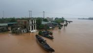 A flooded village is seen in Quang Tri province, Vietnam October 12, 2020. Ho Cau/VNA
