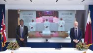 Minister of State for Energy Affairs, and President and CEO of Qatar Petroleum, H E Saad Sherida Al Kaabi (centre on the screen), with the Rt. Hon. Kwasi Kwarteng (left), Minister of State for Business, Energy and Clean Growth in the UK, and senior execut