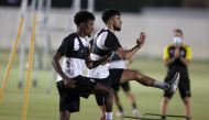 Al Sadd's players during a training session ahead of their QSL game against Al Khor