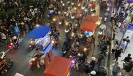 Food carts are seen on the street during an anti-government protest in Bangkok, Thailand, on October 21, 2020. REUTERS/Patpicha Tanakasempipat