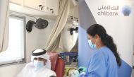 An Ahlibank official during the blood donation campaign in Doha recently. 