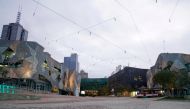 Federation Square is seen devoid of people after Melbourne, Australia, returned to a stage-three lockdown as part of efforts to curb a resurgence of the coronavirus disease (COVID-19), July 23, 2020. REUTERS/Sandra Sanders/File Photo