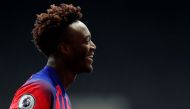 Chelsea's English striker Tammy Abraham reacts after the English Premier League football match between Newcastle United and Chelsea at St James' Park in Newcastle-upon-Tyne, north east England on November 21, 2020.   AFP /  LEE SMITH