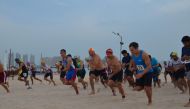The Aquathlon event, hosted by the MAD (Make a Difference) Triathlon Club, saw participants take on the challenge of completing a 1.1km beach run, followed by a 750m open water swim, and then finishing off with a 5.6km run along the scenic Katara Hills ru