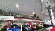 A wide-range of cars on display at KIA Motors showroom in Qatar.