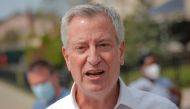 FILE PHOTO: New York City Mayor Bill de Blasio, speaks during a news conference, following the outbreak of the coronavirus disease (COVID-19) in the Coney Island neighborhood of the Brooklyn borough of New York City, U.S., September 15, 2020. REUTERS/Bren